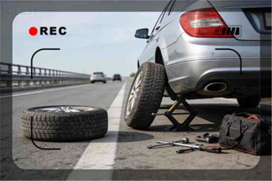 酒泉高速公路爆胎-汽车换轮胎